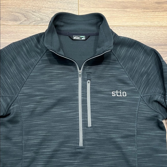 Stio Gannett Peak Fleece Half Zip in Heathered Black Size Medium - Picture 3 of 10